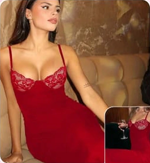 Vestido largo con apertura